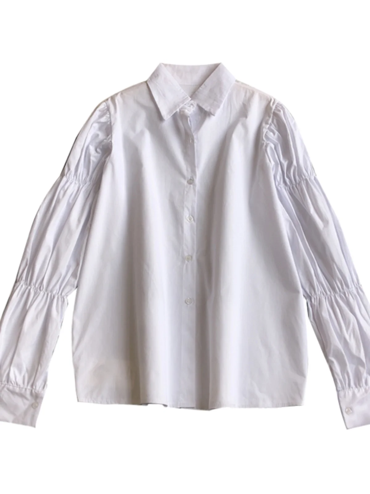 Retro Bubble Sve irt Faion da donna Primavera 2023 Design vintage Casual Taglio dritto Lungo Sve Top con bottoni