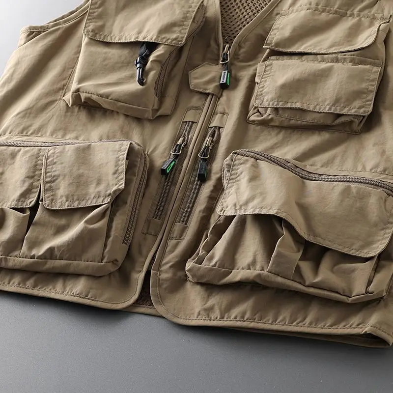 

14 Pockets Summer New Men US Tactical Hiking Fishing Vest Mens Photographer Waistcoat Mesh Cargo Sleeveless Jacket Tool Vest