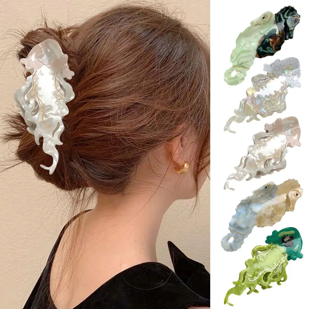 

Ocean Series Hair Claw Hippocampus Jellyfish Hair Claw Clips Hair Accessories For Women Girl Hair Grab Clip Hair Accessorie L5F2