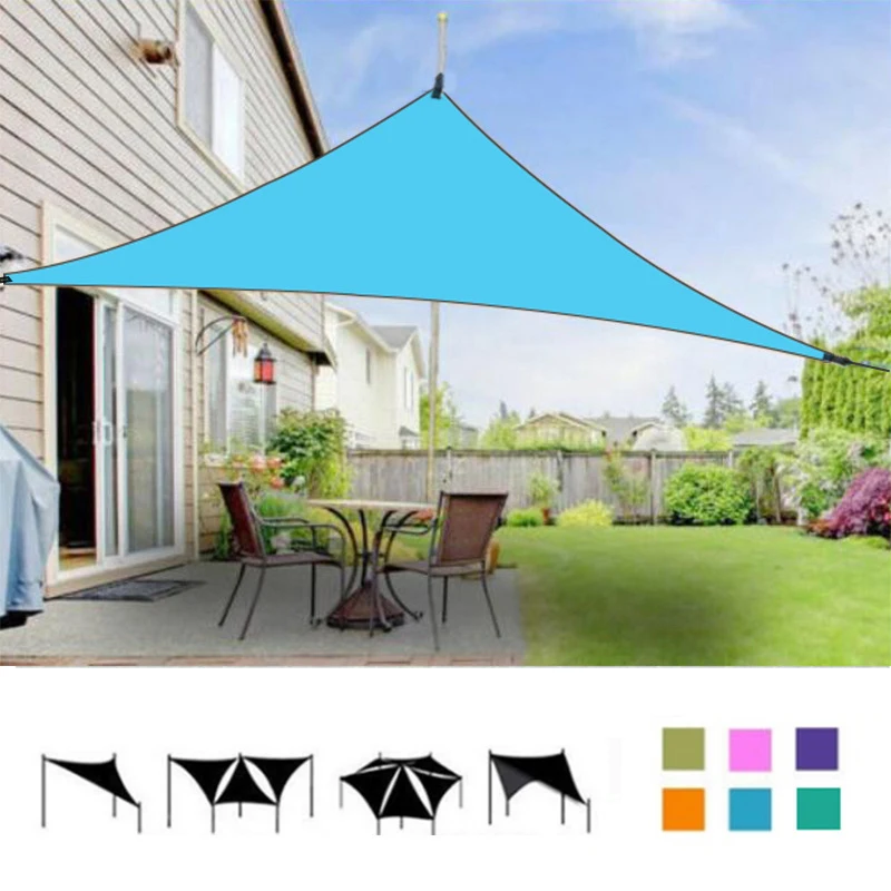 4x4/3x3M Triangle Sun Shade Sail Outdoor Camping Hiking Canopy Garden Party Waterproof Sun Shelter UV Block Sunscreen Canopy