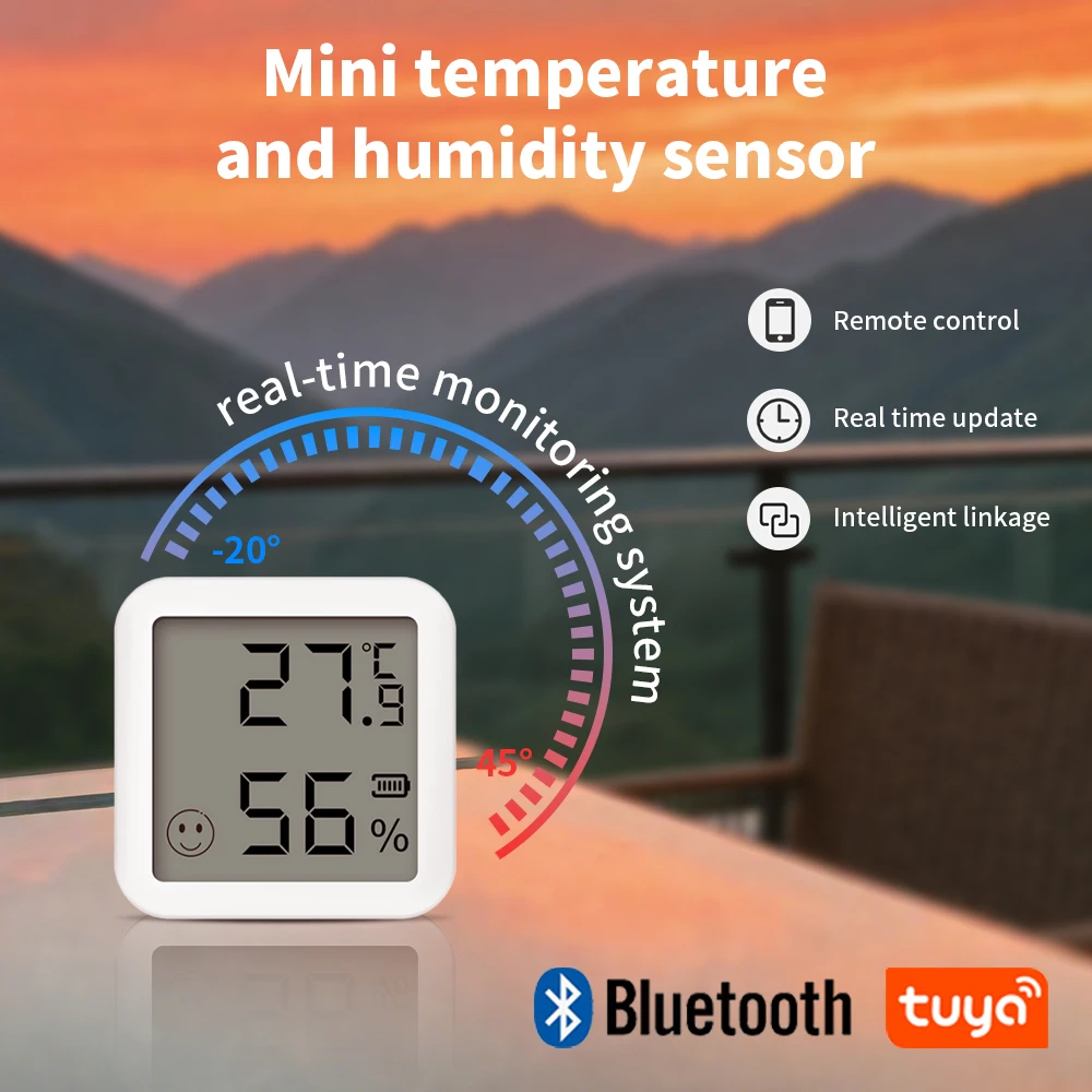Magnet Smart Bluetooth 5.2 Temperature and Humidity Sensor LCD Display Smart Life APP Alexa Google Assistant Voice Control image 6