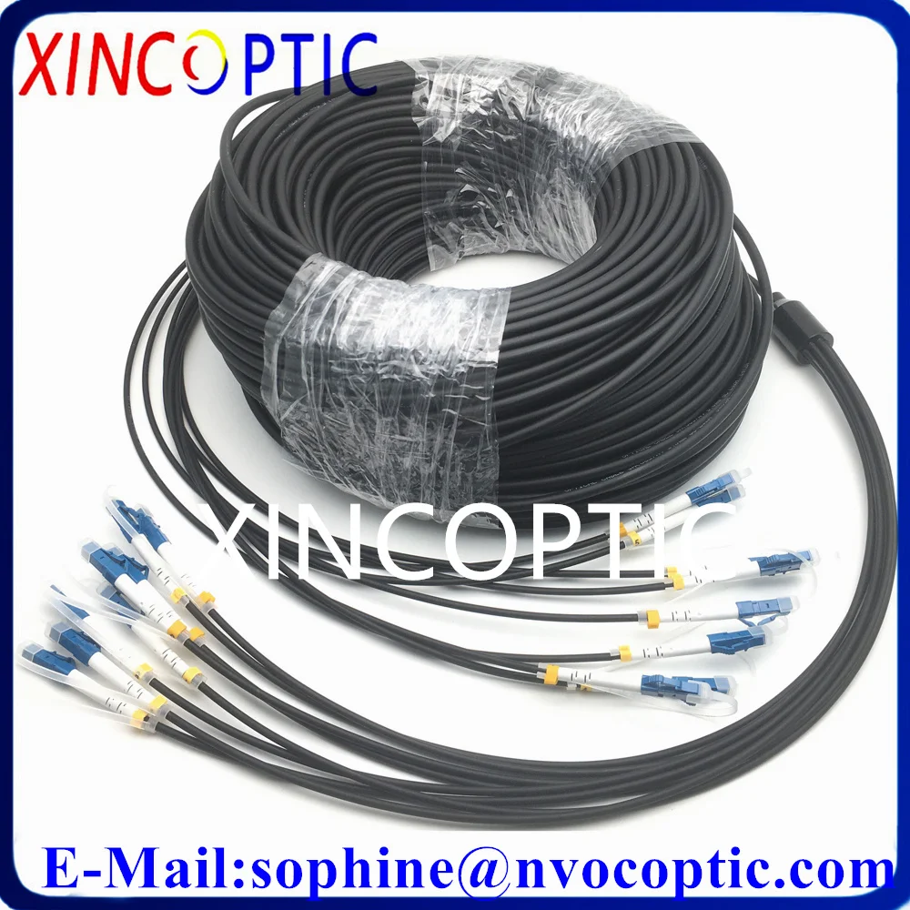 Imagem -05 - Single Mode Blindado Patch Cord Cabo de Fibra Óptica Jumper Núcleo 150m sm G652d G657a Lszh Preto sc lc fc Vertentes