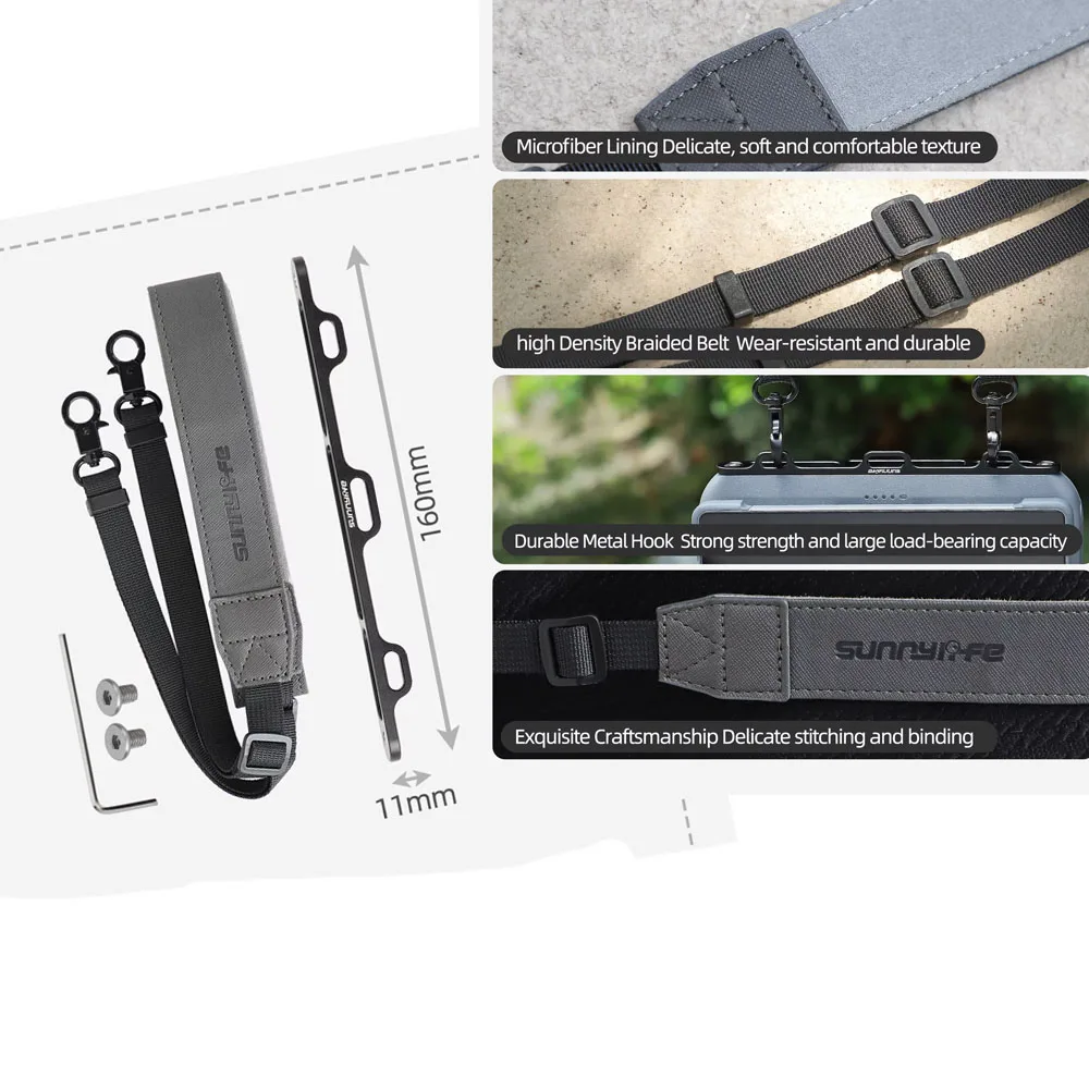 

Multi-purpose Lanyard for DJI Mavic 4 Pro RC PRO 2 Remote Control Three-hole Aluminum Alloy Lanyard Buckle