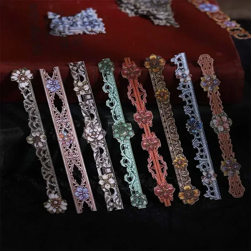 

20 шт. угловые наклейки с цветной глазурью, красивая серия окон, стиль барокко, сделай сам, креативные наклейки из материала для ручного счета, 6 стилей