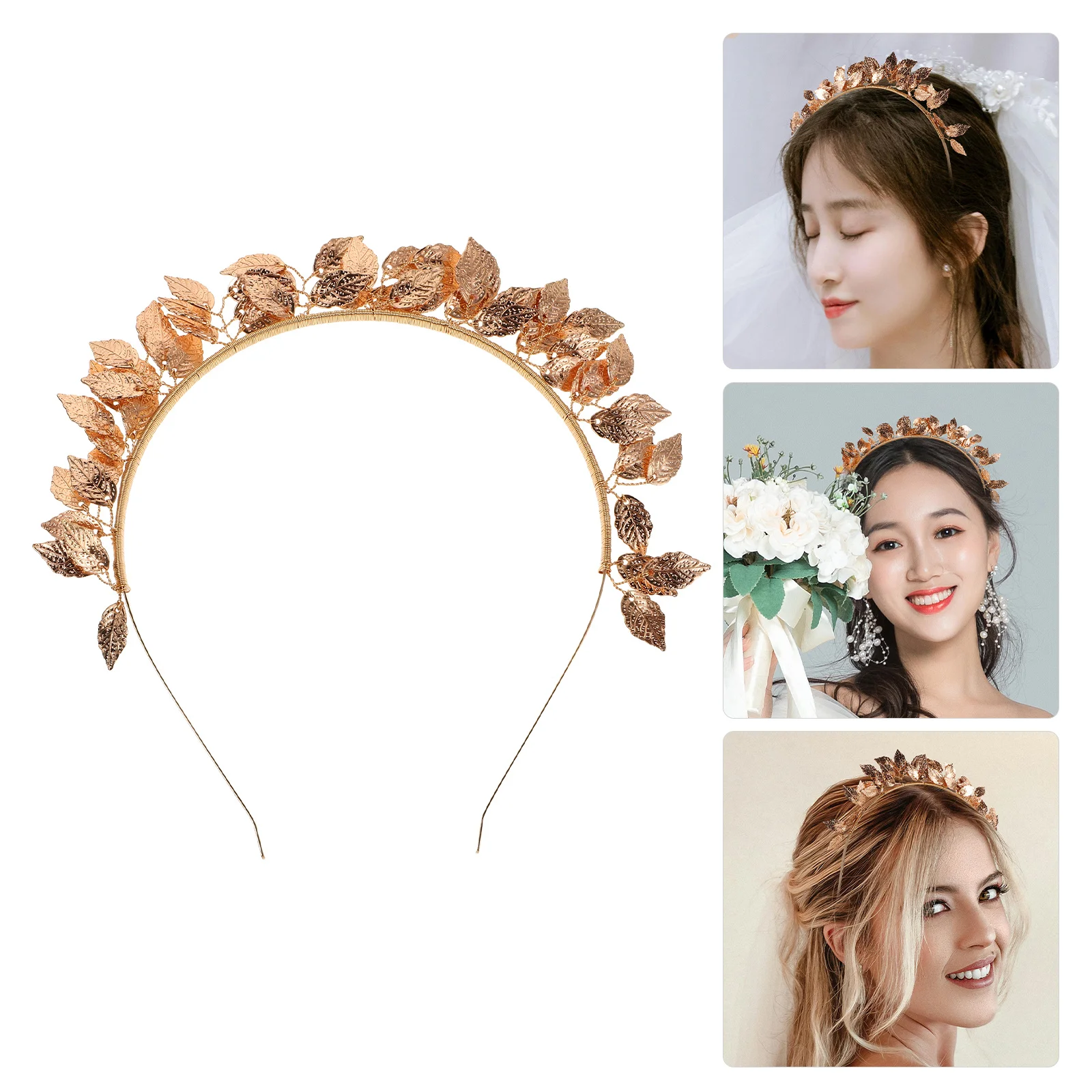 

1pc Leaves Shape Hair Hoops Delicate Bridal Crown Alloy Elegant Headband Wedding Party Prom Evening Events Women Headdress