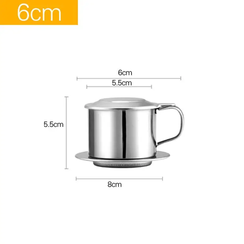 C Stainless Steel Coffee Filter Infuse Cup Vietnamese Coffee Dripper Maker Pot Portable Coffee Drip Strainer Kitchen Tools 1PC