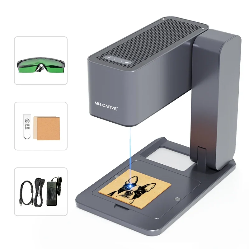 MR.CARVE C1 Laser Engraver Portable Laser Engraving for Mobile APP Windows  Engrave leaves wood Plastic Painted Metal