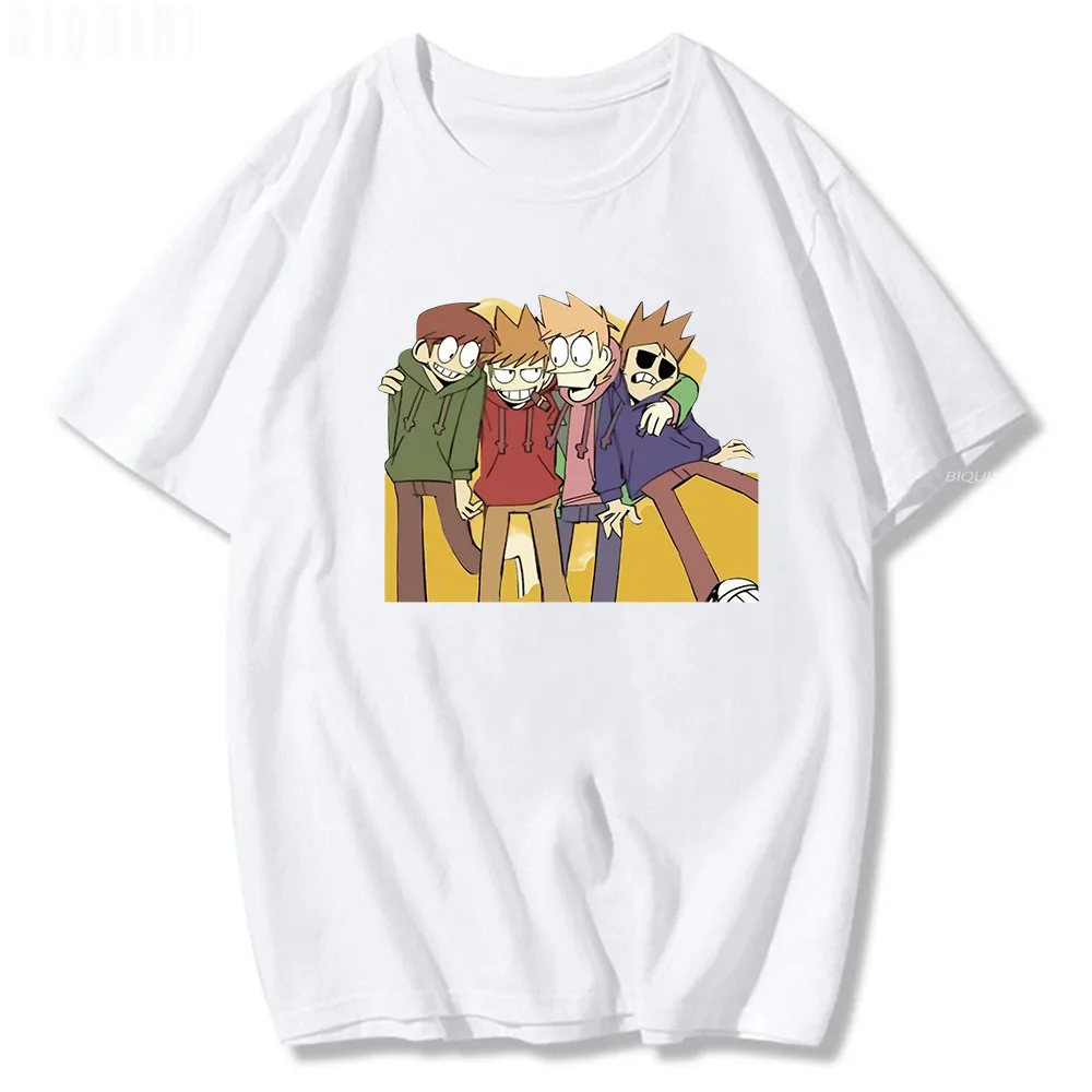 تي شيرت أنيمي Eddsworld بأكمام قصيرة 2022 للصيف 100% قطن Edd توم مات تود أربعة أولاد للجنسين تي شيرت مطبوع تي شيرت حريمي غير رسمي #2