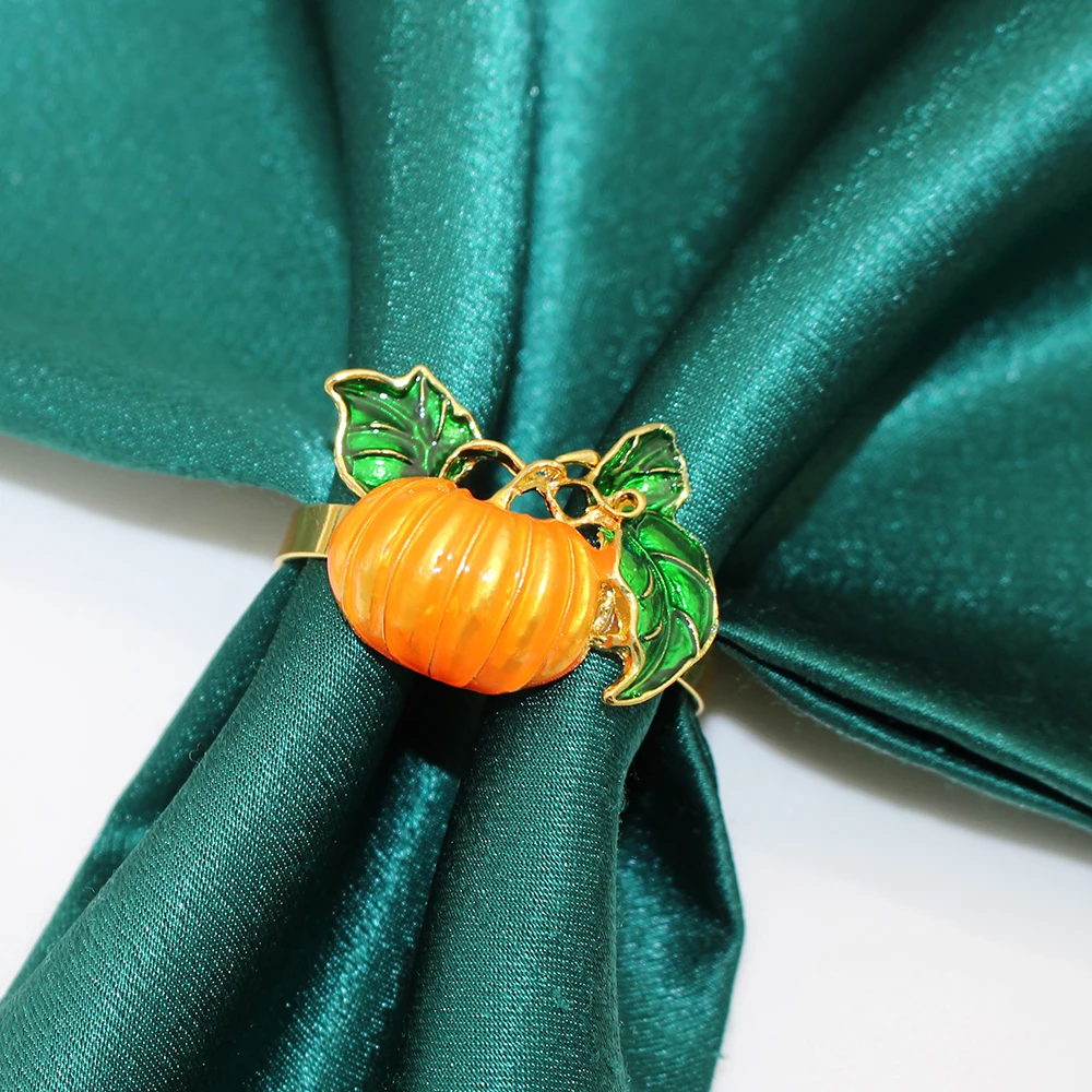 20Pcs Pumpkin Napkin Rings Thanksgiving Halloween Napkin Buckle for Dinner Parties Halloween Easter Fall Holiday Table Decor