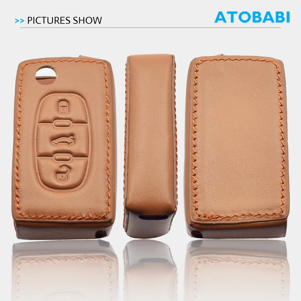 Leder-Autoschlüsselhülle Klappbare Fernbedienungsgehäuse-Tasche für Peugeot 208 308 3008 5008 307 207 408 Citroen C2 C3 C4 Auto-Zubehör – Detail 6
