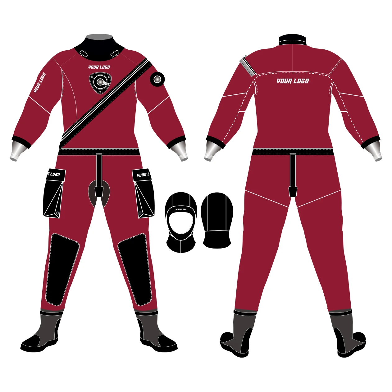 Factory Custom 3 Layer Nylon Diving Drysuit for Men Waterproof Neoprene Kayaking Equipment Dry Suits