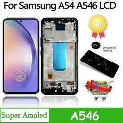 Super AMOLED для Samsung A54 5G A546B ЖК-дисплей сенсорный экран дигитайзер в сборе для Samsung A546E A546U ЖК-дисплей с рамкой