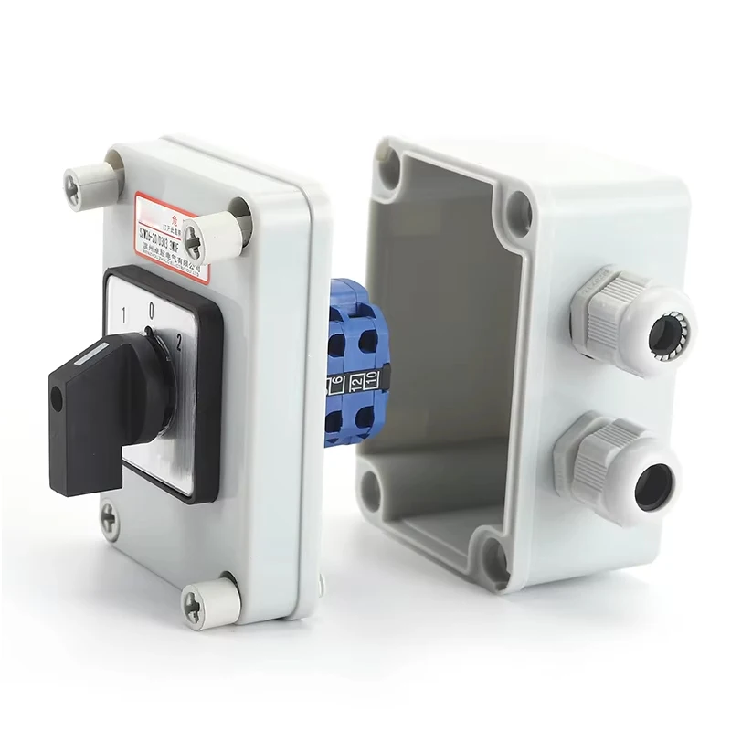 SZW26/LW26-20/D303.3WBF 1-0-2 3 Positions Universal Cam Changeover Switch With Waterproof And Dustproof Sealed Box 660V 20A