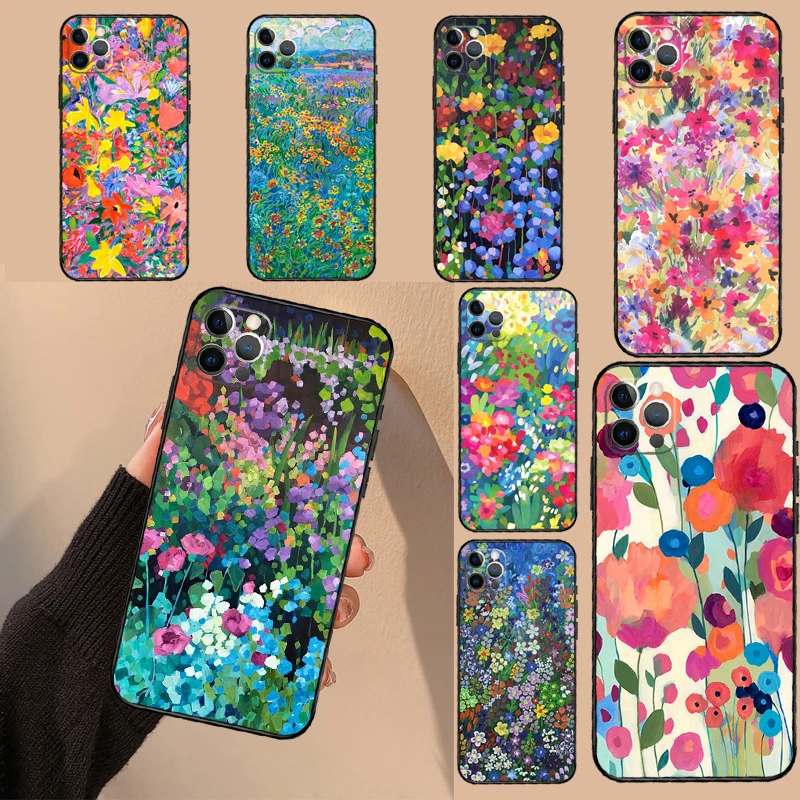 Colourful Flower Painting Art Case For Samsung Galaxy A56 A16 A36 A52 A53 A33 A13 A34 A54 A14 A15 A35 A55 A22 A32 A17 A57
