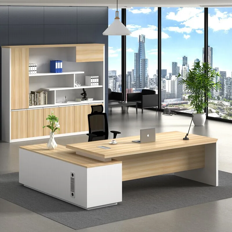 Organizers Conference Office Desk Shelf Standing L Shaped Corner Computer Desks Luxury Supplies Mesa Escritorio Modern Furniture