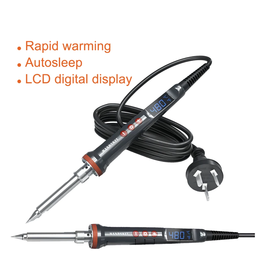 200W LCD Display Soldering Iron Digital Temperature Adjustment Internal Ceramic Heating Auto Sleep Electronic Soldering Tool