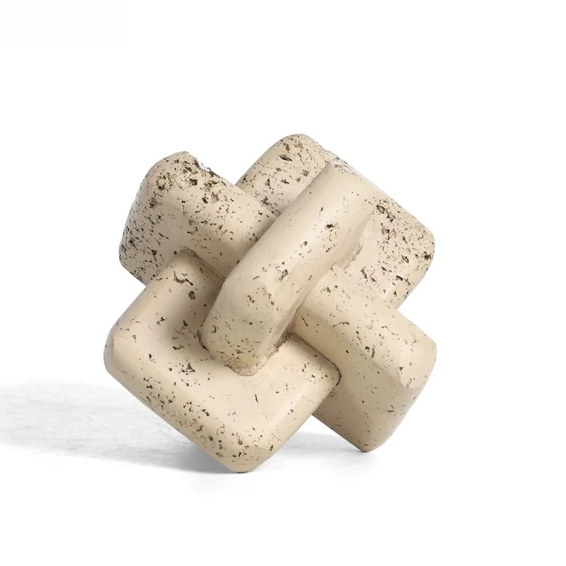 

Creative Stone Pattern Ring Buckle Sculpture Desk Decoration Resin Crafts Shackle Ornaments Room Aesthetics Decor Modern Artwork