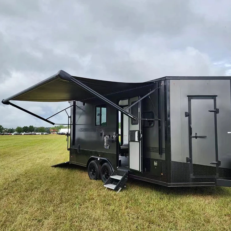 

Good Quality American Style RV Awning Auto Or Manual 4x2.5m Motorhome Awning White And Gray Camper Awning