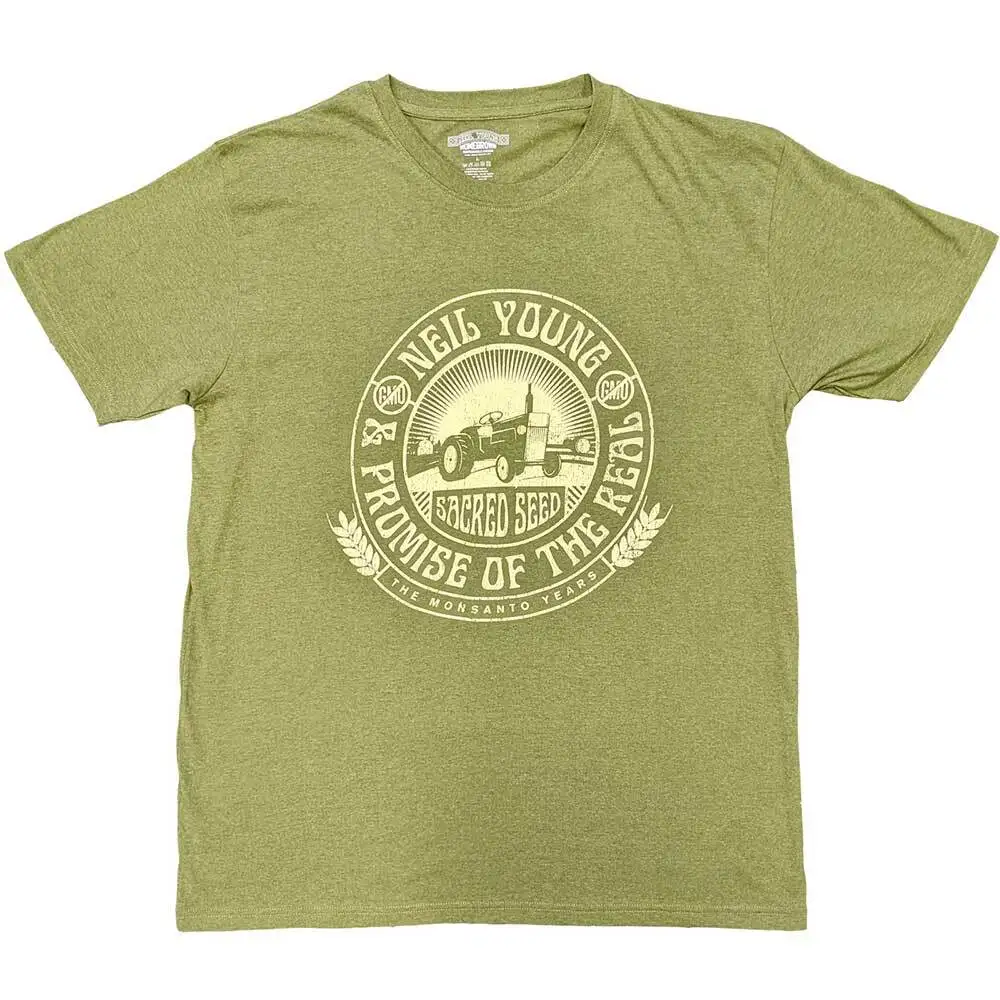 Camiseta Neil Young Tractor Seal verde nueva