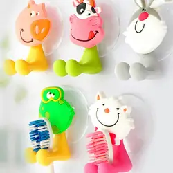 Cartoon Animal Toothbrush Holder Wall Mounted Tooth Brush Storage Rack Non-slip Suction Cup Toothbrush Hanger Bathroom Organizer