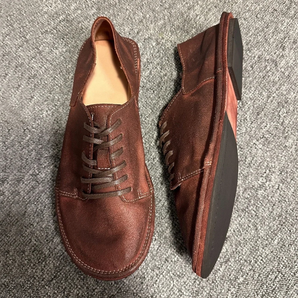 Men's loafers handcrafted in a retro style Horsehide featuring glossy and matte finish suitable for both business Men Shoes