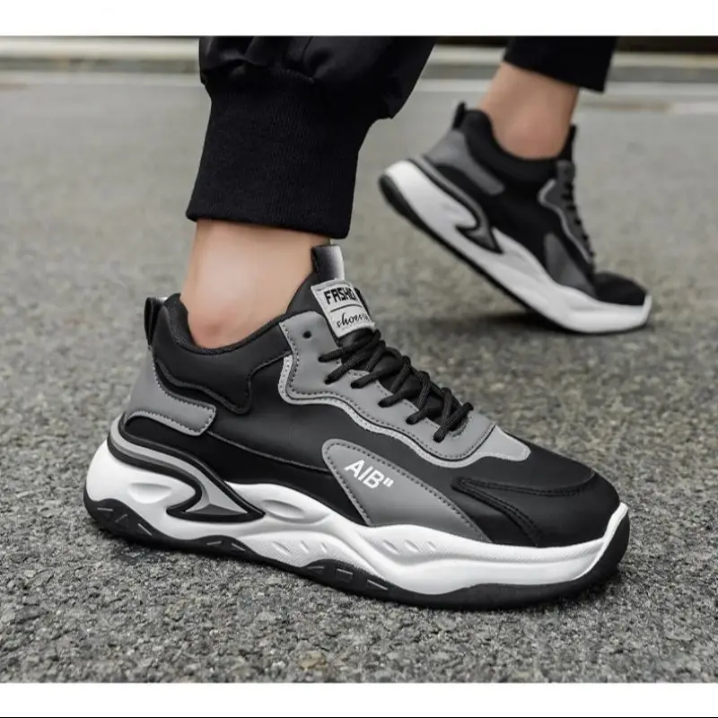 

Teenagers Men's Casual Running Shoes 2025 New Autumn Anti-Slip Height-Increasing Soft-Sole Trendy Sports Footwear