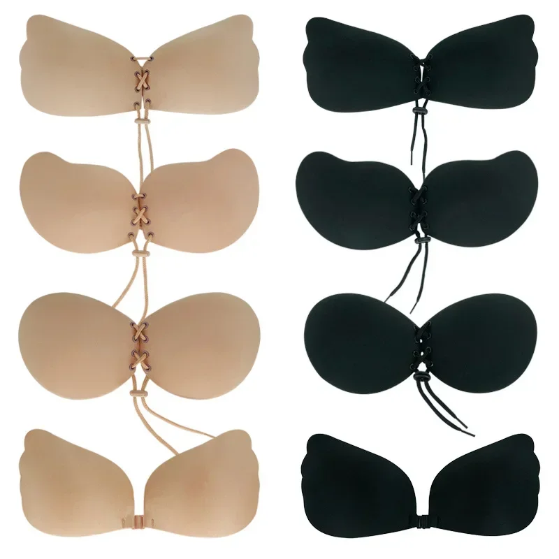 Invisible strapless adhesive stick bra strapless push up bras women sexy backless lingerie seamless silicone bralette underwear