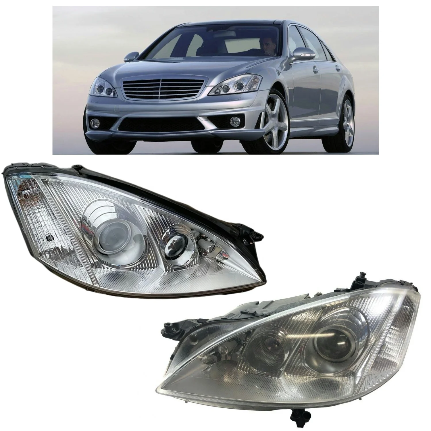 

S-Class W221 X221 2006-2009 HID Xenon AFS Headlamp with Night Vision Assist OEM 2218206761 2218206861 Car Front Lamp for Benz