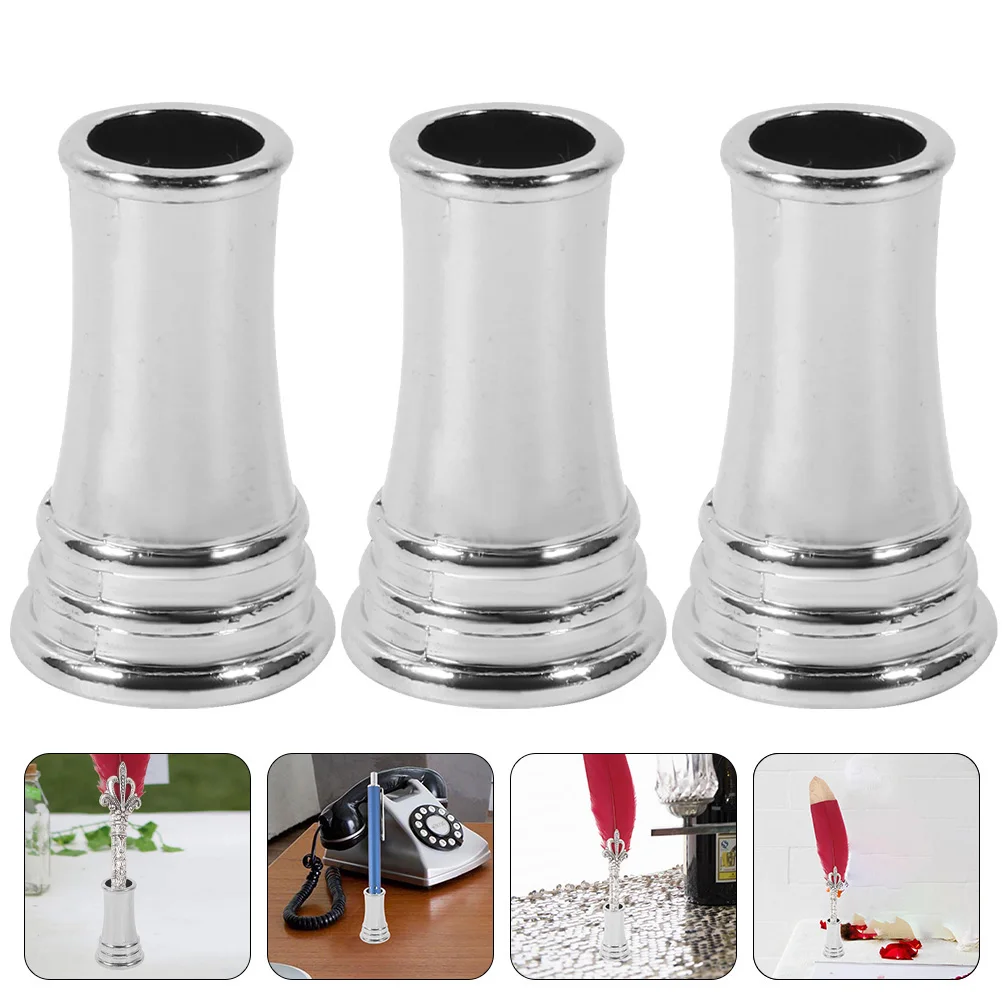 

3pcs Metal Desktop Holder Office Creative Stand Unique Design Multi-Functional Storage Rack For Fountain Brush Pens Copper Pen