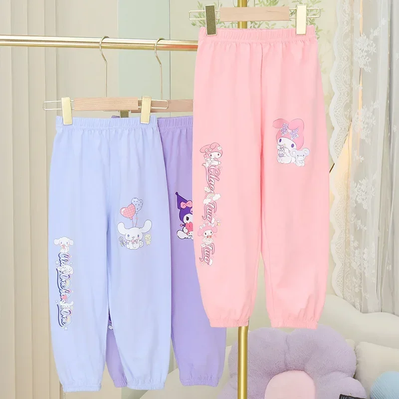 

Spring Summer Cinnamoroll Kawaii Sanrio Kuromi Anime Mosquito Repellent Pants Cute My Melody Children Trousers Gifts for Kids