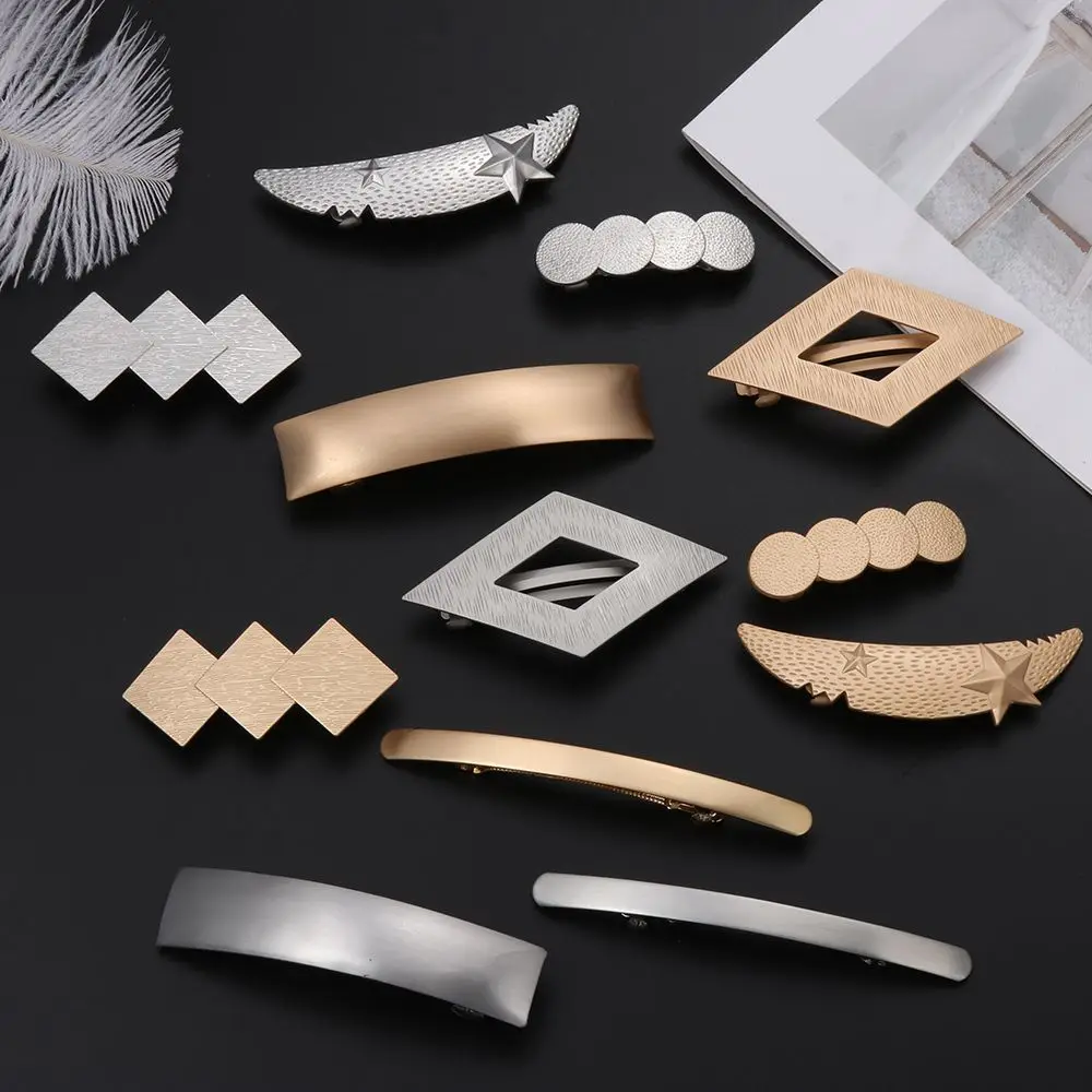 Fashion Alloy Hair Clips Geometric Horsetail Headwear Women Girls Hairpins Barrettes Ponytail Holder Hair Styling Accessories