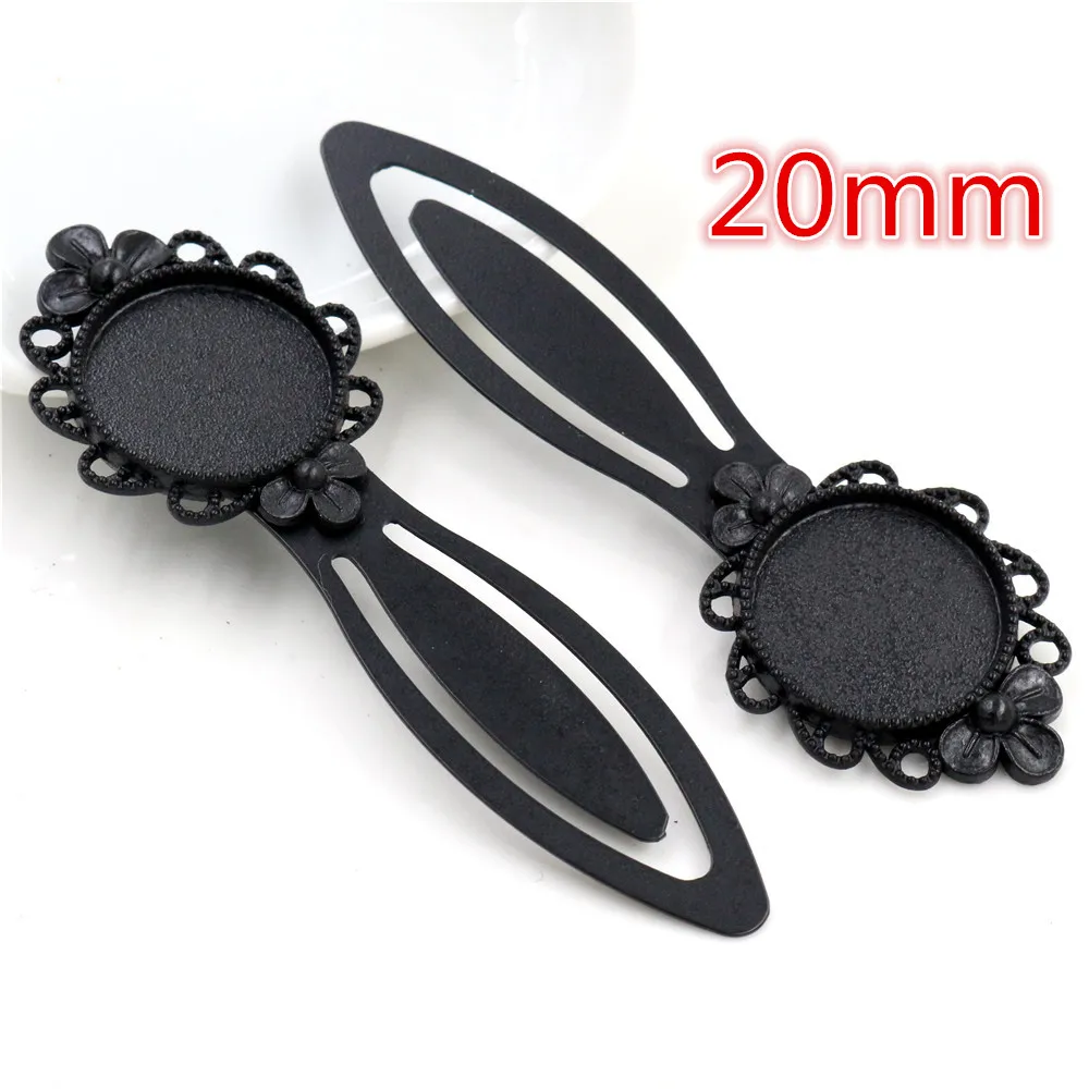 2pcs Antique Silver Plated Bronze Bookmark Cabochon Base Set