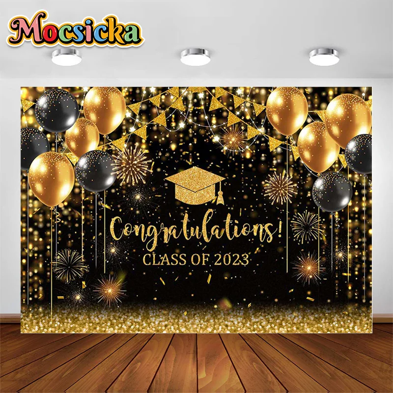 MOCSICKA 2023 Graduation Season Backdrop For Photography Classmates Party Decorative Props Backgrounds Graduate Photo Photocall