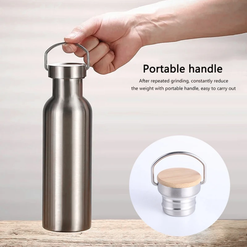 350/500/600ml Double Wall Stainles Steel Water BottleLarge Capacity Wide Mouth Keep Hot Cold Insulated Vacuum Flask for Sport