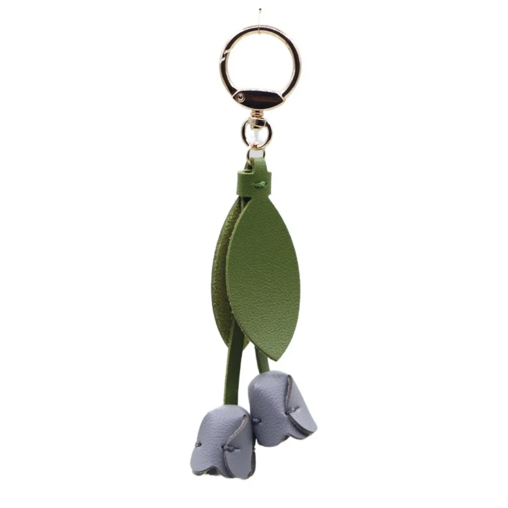 Zoete Tulp Tas Hanger PU Leer Dopamine Verse Rugzak Decoratie Tas Match Accessoires Koreaanse Stijl Autosleutelhangers Meisje