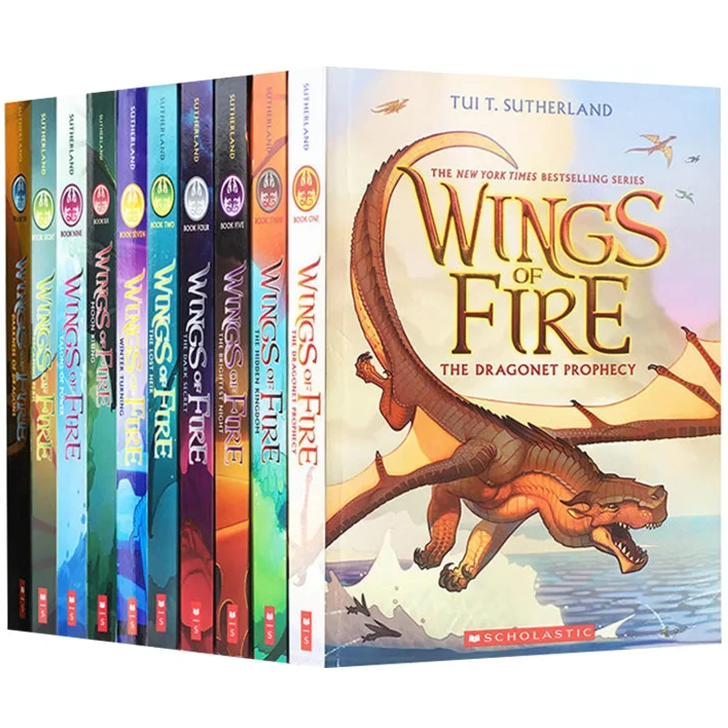 10 libros Wings of Fire, historia de aventura para niños, libro de puente de ciencia ficción, aprendizaje de inglés, juegos de libros de regalo en inglés