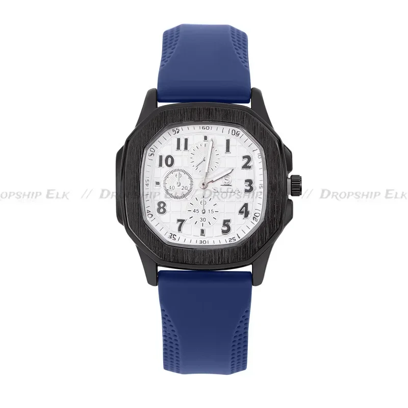 Luxury Brand Square Silicone Strap Quartz Watches Simple Sport Style New Style Mens Watches  for Outdoor Sports  Reloj Mujer