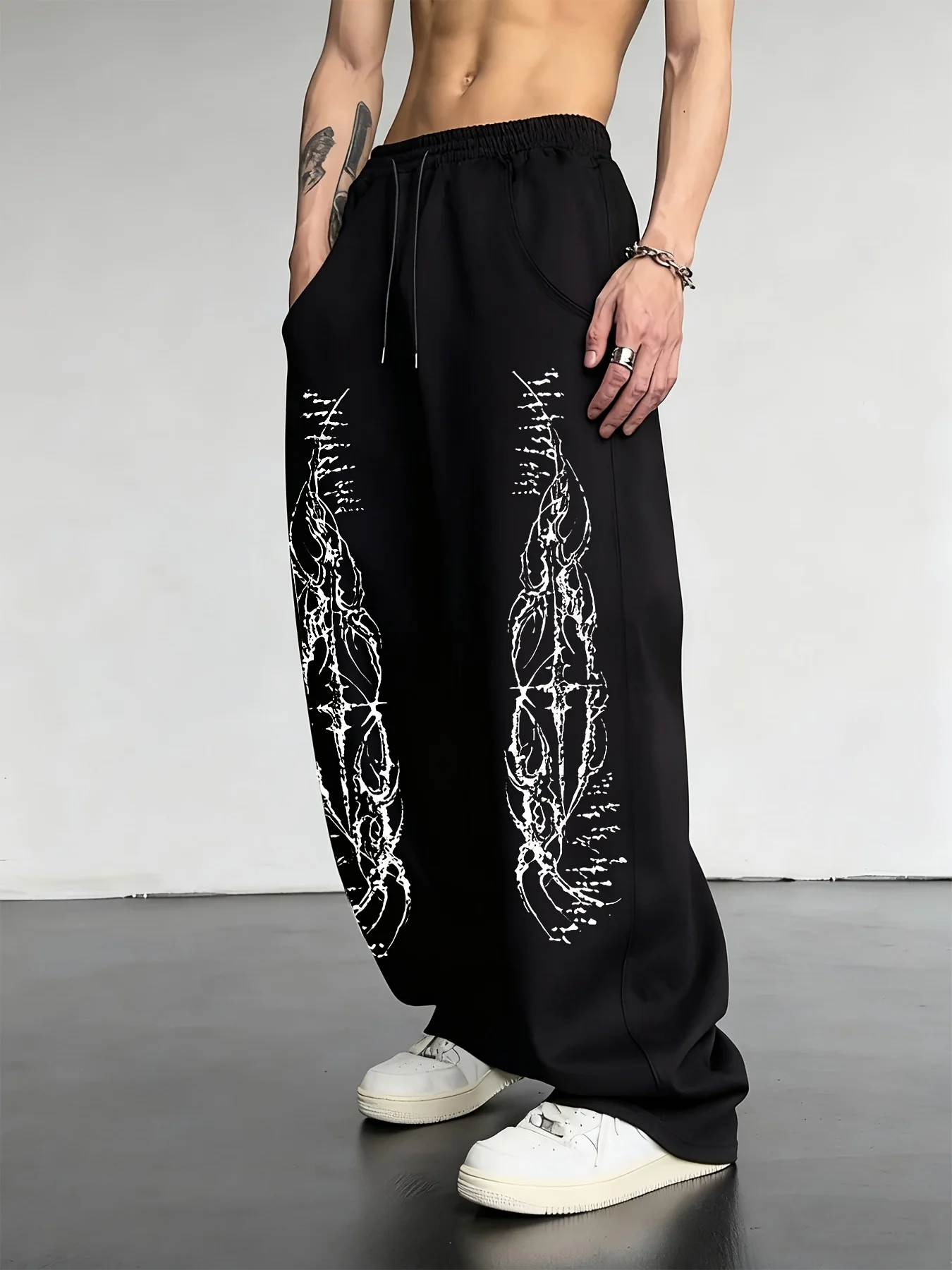 Pantalones Deportivos Unisex con Estampado de Llamas Abstractas en 3D, de Secado Rápido, Cintura Elástica, Holgados, Estilo Y2K para Hombre y Mujer