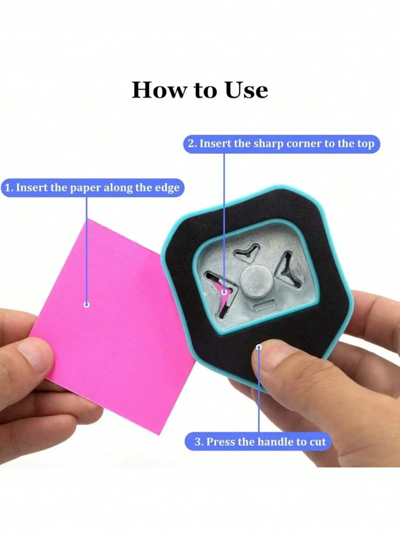 Corner Rounder Punch 3 in1 R4/R7/R10mm Round Corner Trimmer Cutter for Card Craft Scrapbook Wrapping Paper Sticker
