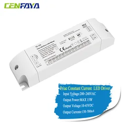 CENFAYA 15W Triac Stałoprądowy sterownik LED z funkcją ściemniania Push Ściemnialna dioda LED Zasilanie PWM Cyfrowe ściemnianie 1CH AC 220V 230V