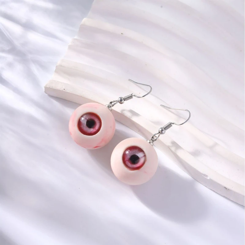 مضحك مقلة العين أقراط محاكاة 3D مقل العيون القوطية الأقراط قلادة تأثيري مجوهرات هدية #4