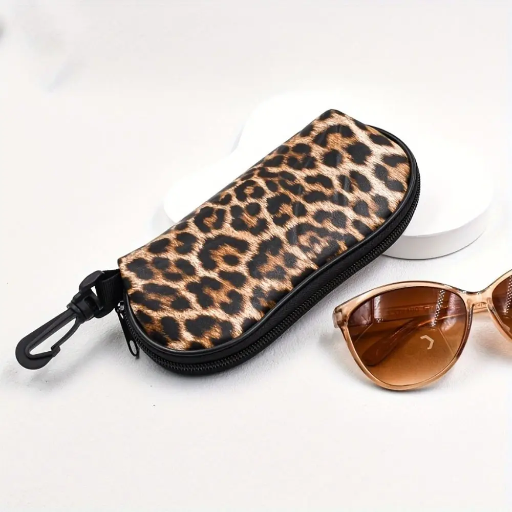 

Ultra Light Leopard Glasses Case Portable Storage Eyewear Protection Sunglasses Box Soft Compact Zipper Glasses Pouch