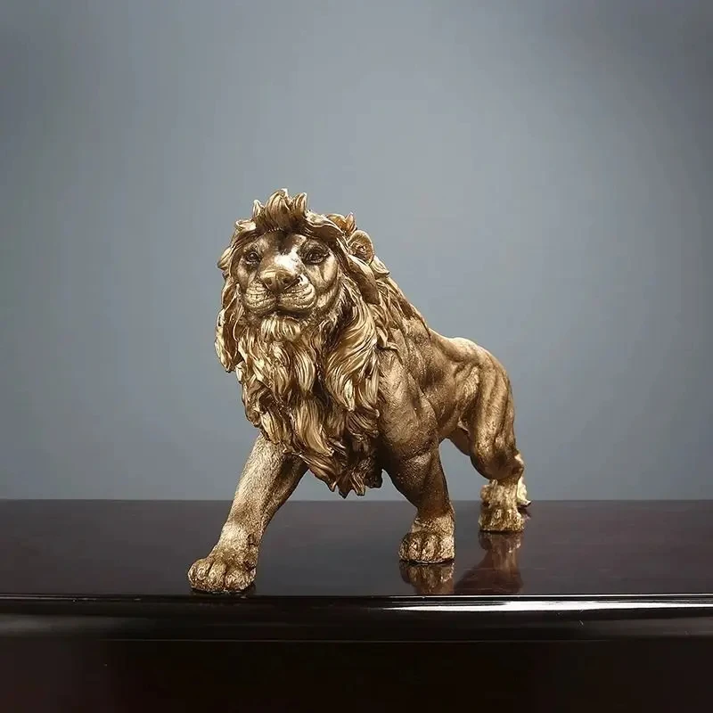 Modern Creative Lion Decoration  Majestic Jungle Lion King Decoration Creative Resin Lion Decoration  European Lion Decoration