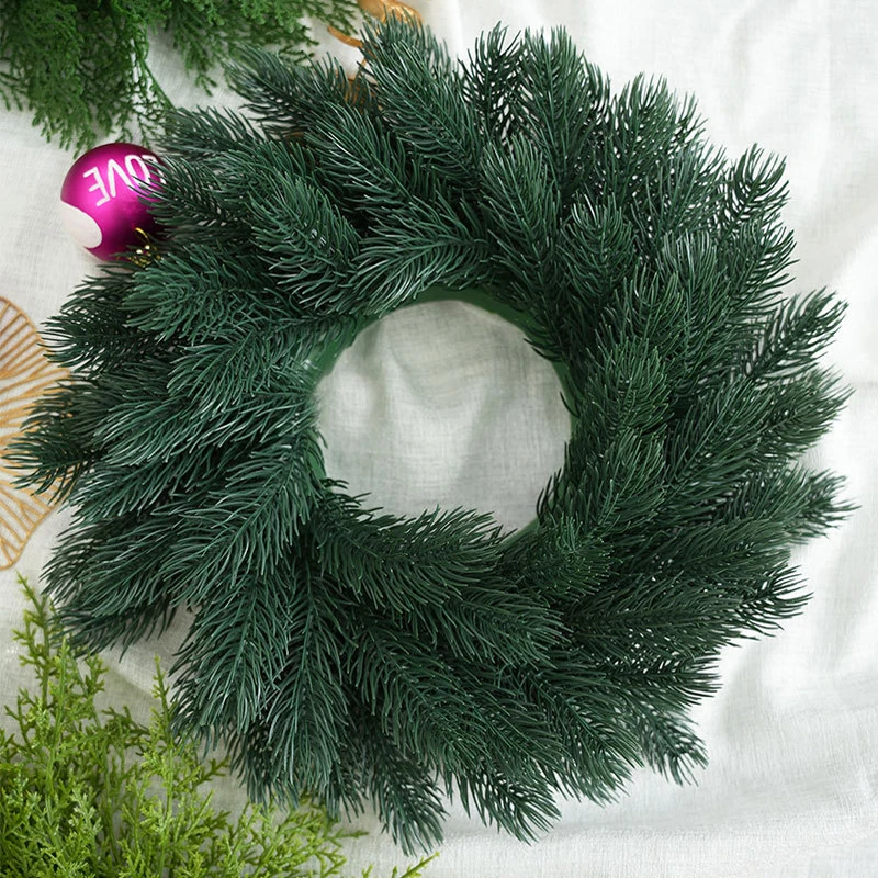 

18Inch/15Inch Real Touch Pine Wreath Christmas Decoration for Front Door Artificial Plants Green Christmas Wreath Home Decor