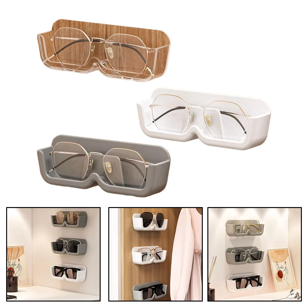 Wall Mounted Perforated Glasses Storage Rack Sunglass Display Showcase Cabinet Storage Box Home Tidying