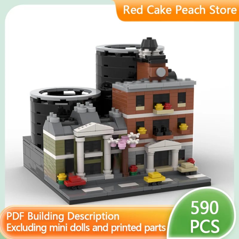 

City Street View Model MOC Building Bricks Street View Pen Holder Modular Technology Gifts Holiday Assemble Children Toys Suit