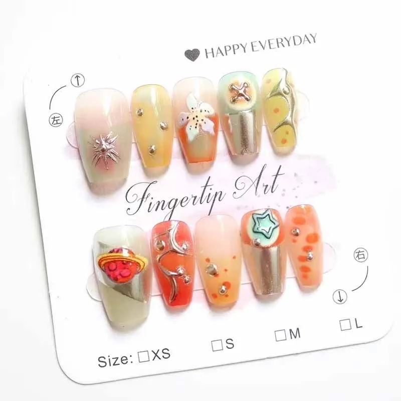 10 stuks vrouwen Franse stijl high-end 3D reliëf bloemblaadje met cat eye pless op nagels nagelplaten aurora bloem nepnagels nagelkunst