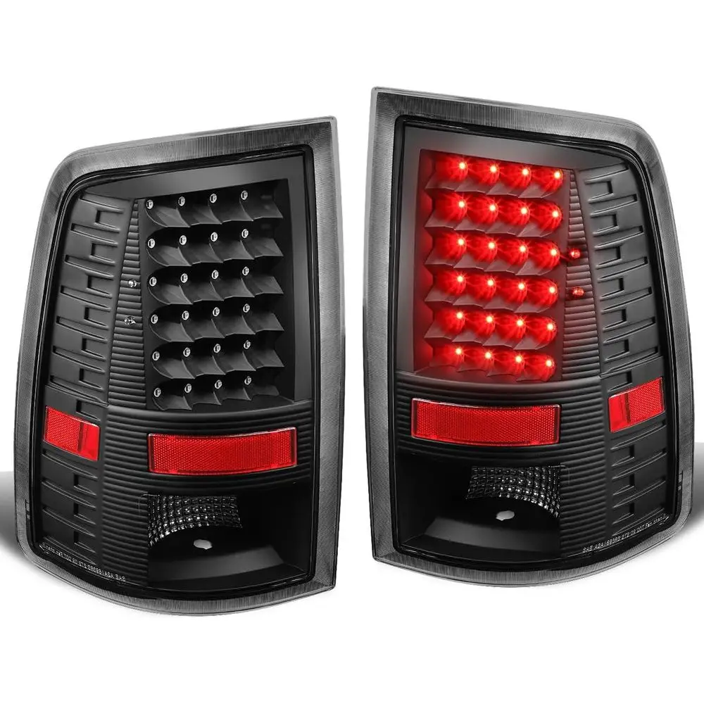 

Universal LED Tail Lights for 2009-2017 Dodge Ram 1500 2500 3500 Models, Black Housing with Clear Lens, Driver & Passenger Side