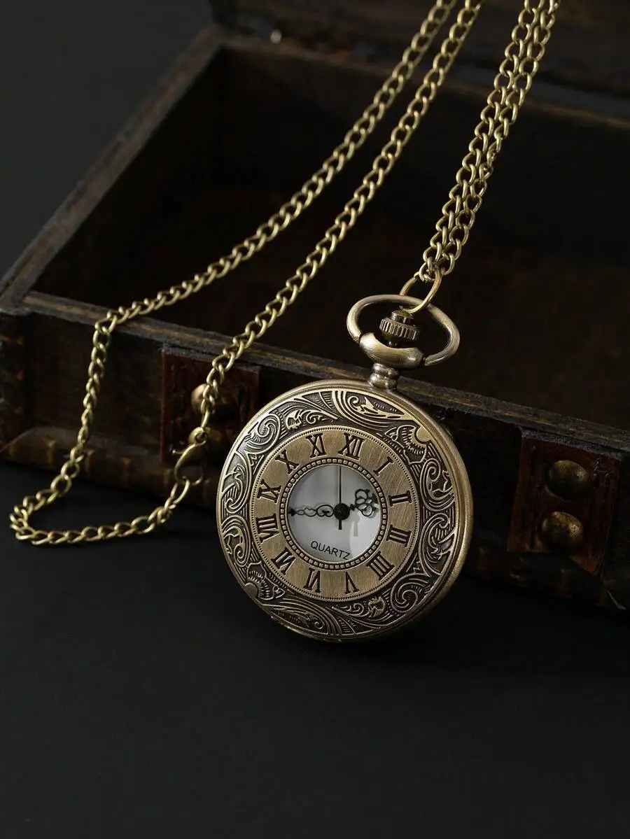 

Retro Romantic British Style Roman Numeral Quartz Pocket Watch, Men Women Gift, Memorial, Christmas, New Year, Valentine's Day,