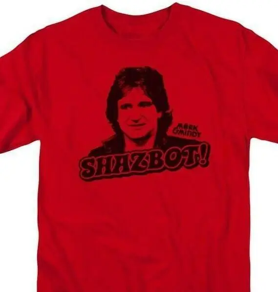 Mork Mindy Shaz bot T shirt retro 70s classic tv show Robin Williams CBS891Red